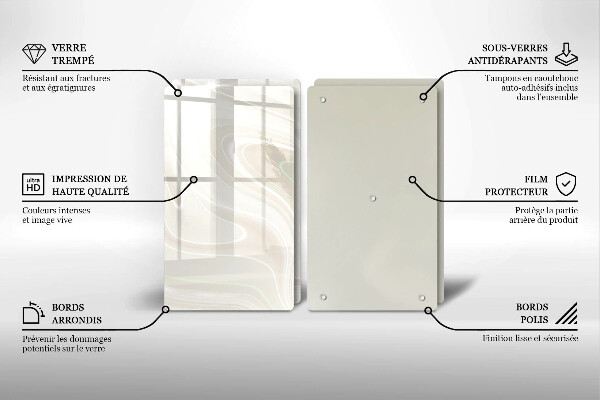 Főzőlap védő üveglap Krémes textúra