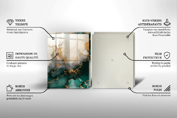 Főzőlap védő üveglap Tarka márvány