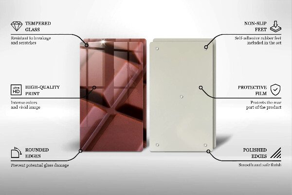 Főzőlap védő üveglap Csokoládé kocka