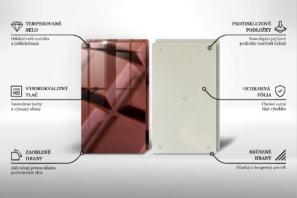 Főzőlap védő üveglap Csokoládé kocka