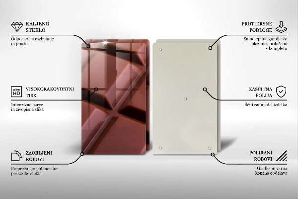 Főzőlap védő üveglap Csokoládé kocka