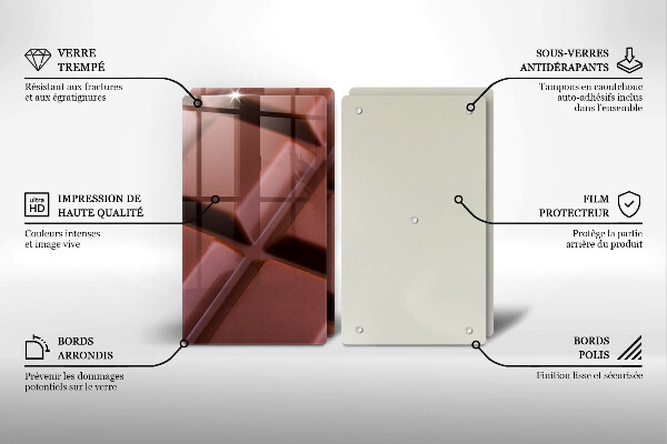 Főzőlap védő üveglap Csokoládé kocka