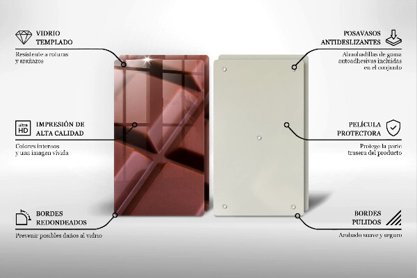 Főzőlap védő üveglap Csokoládé kocka