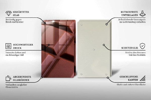 Főzőlap védő üveglap Csokoládé kocka