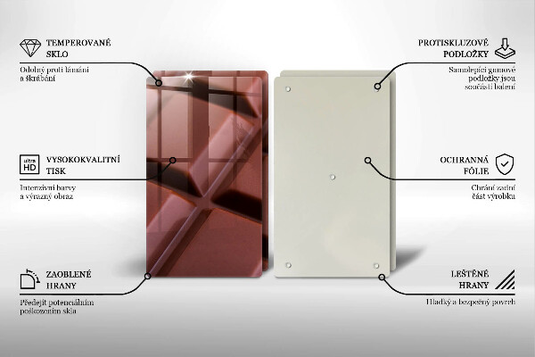 Főzőlap védő üveglap Csokoládé kocka