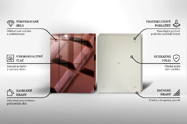 Főzőlap védő üveglap Csokoládé kocka