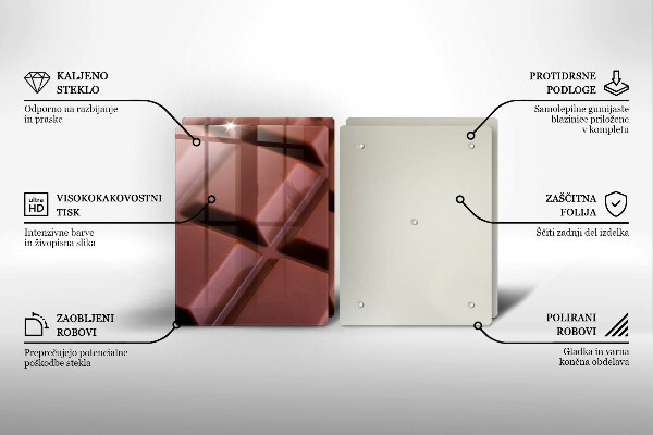 Főzőlap védő üveglap Csokoládé kocka