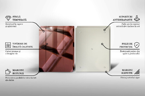 Főzőlap védő üveglap Csokoládé kocka