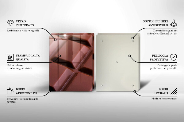 Főzőlap védő üveglap Csokoládé kocka