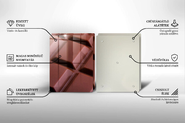 Főzőlap védő üveglap Csokoládé kocka