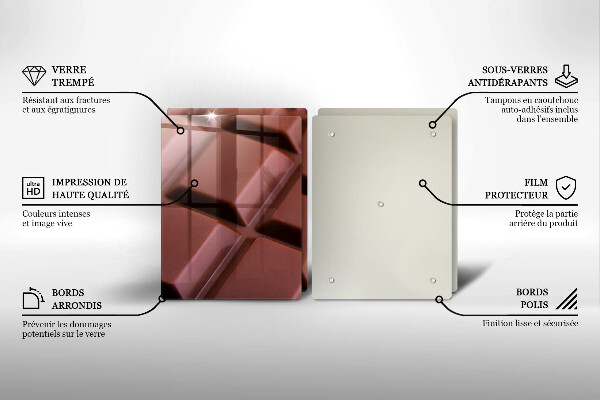 Főzőlap védő üveglap Csokoládé kocka