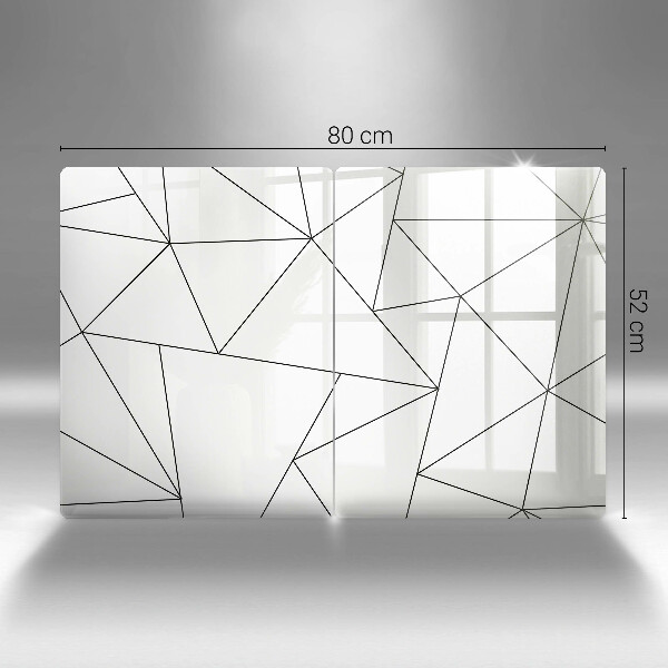 Főzőlap védő üveglap Fehér háromszögek