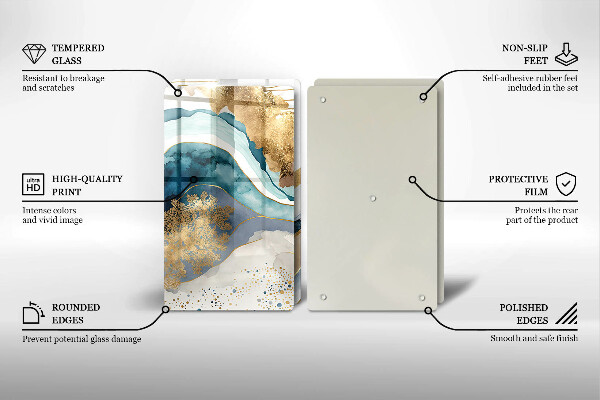 Főzőlap védő üveglap Színes márvány