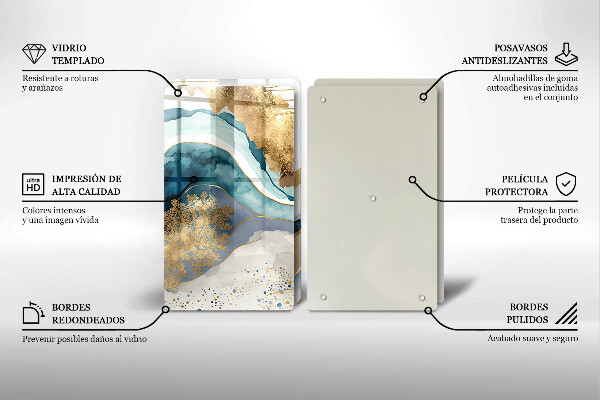 Főzőlap védő üveglap Színes márvány