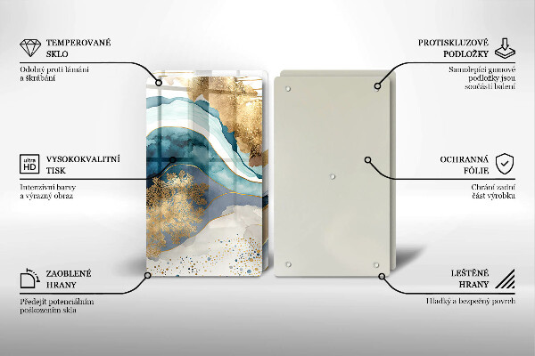 Főzőlap védő üveglap Színes márvány