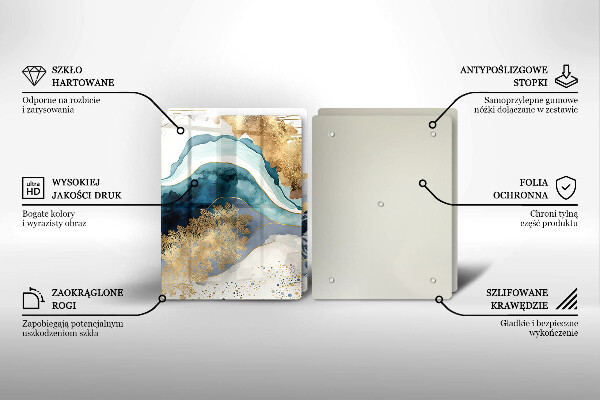 Főzőlap védő üveglap Színes márvány