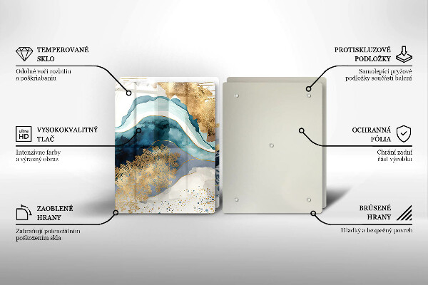 Főzőlap védő üveglap Színes márvány