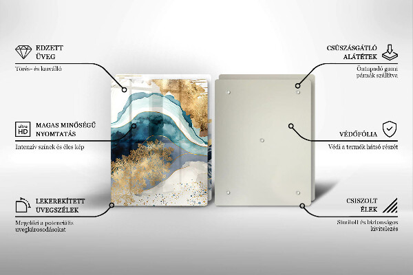 Főzőlap védő üveglap Színes márvány