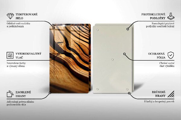 Főzőlap védő üveglap Fa csonk