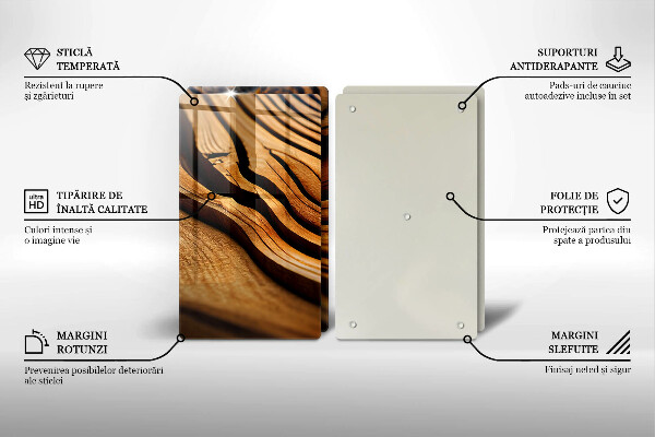 Főzőlap védő üveglap Fa csonk