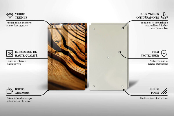 Főzőlap védő üveglap Fa csonk