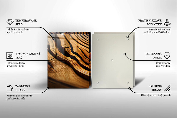 Főzőlap védő üveglap Fa csonk