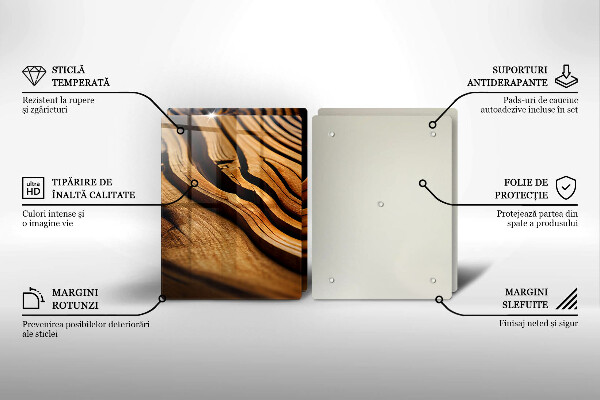 Főzőlap védő üveglap Fa csonk
