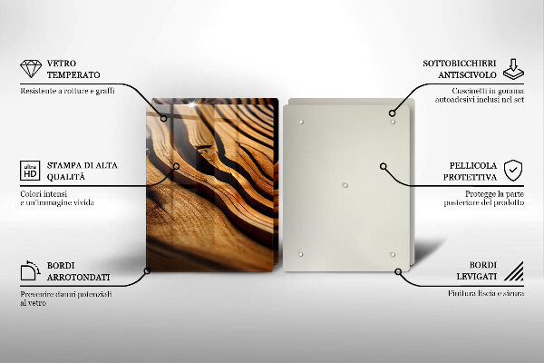 Főzőlap védő üveglap Fa csonk
