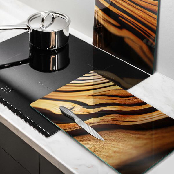 Főzőlap védő üveglap Fa csonk