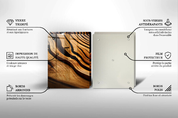 Főzőlap védő üveglap Fa csonk