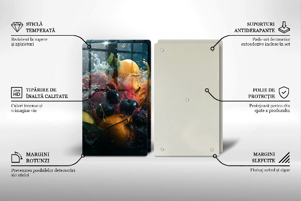 Főzőlap védő üveglap Gyümölcsök vízben