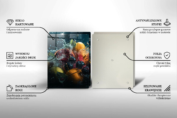 Főzőlap védő üveglap Gyümölcsök vízben