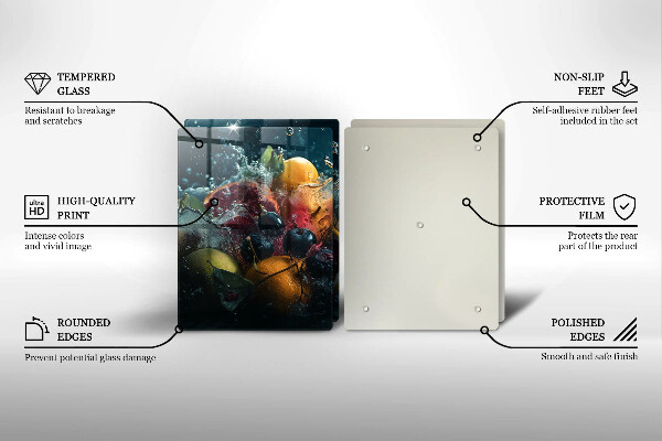 Főzőlap védő üveglap Gyümölcsök vízben