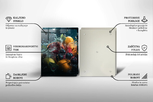 Főzőlap védő üveglap Gyümölcsök vízben