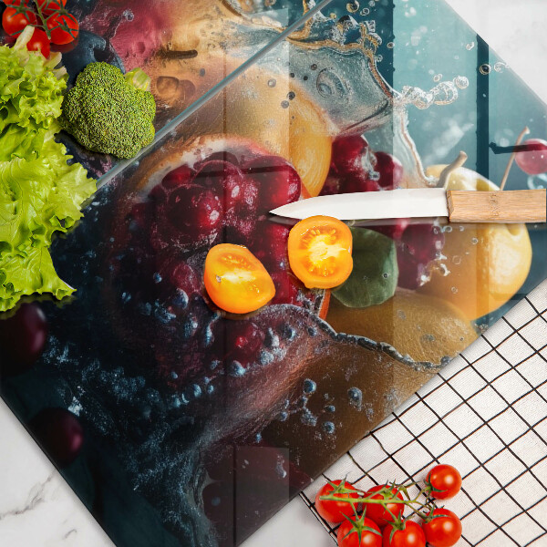 Főzőlap védő üveglap Gyümölcsök vízben