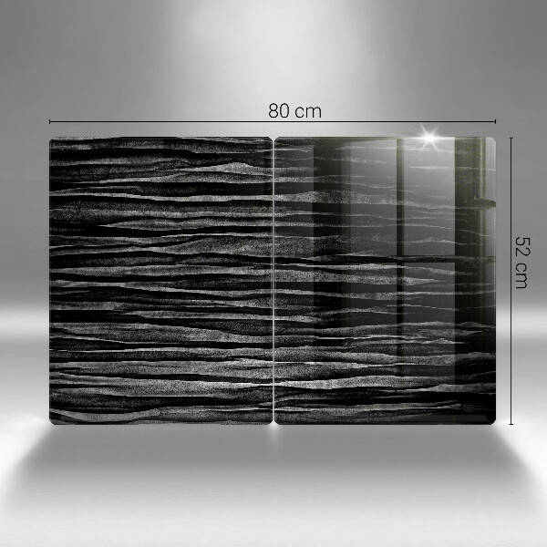 Főzőlap védő üveglap Fekete absztrakció