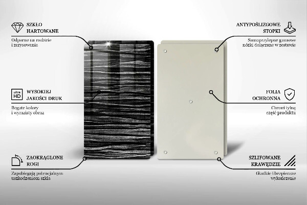 Főzőlap védő üveglap Fekete absztrakció