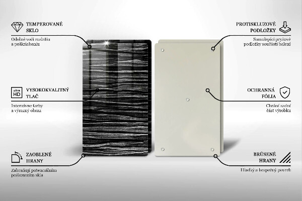 Főzőlap védő üveglap Fekete absztrakció