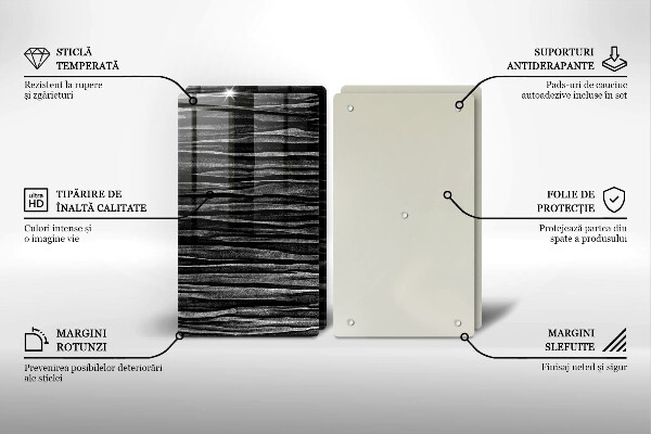 Főzőlap védő üveglap Fekete absztrakció