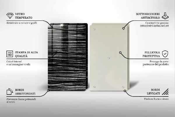 Főzőlap védő üveglap Fekete absztrakció