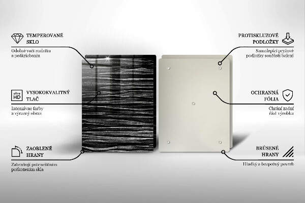 Főzőlap védő üveglap Fekete absztrakció