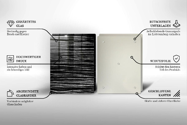 Főzőlap védő üveglap Fekete absztrakció