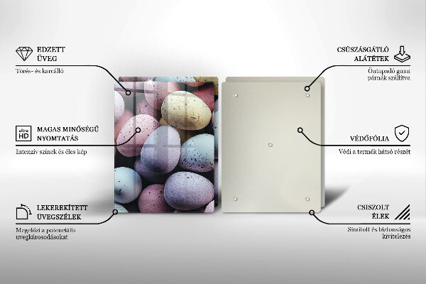 Főzőlap védő üveglap húsvéti tojás