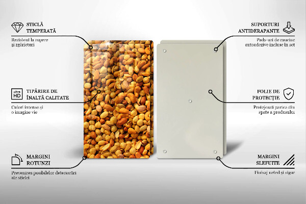 Főzőlap védő üveglap Dió keverék