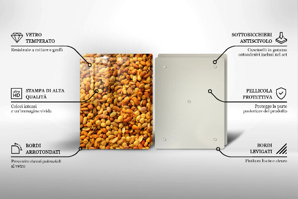 Főzőlap védő üveglap Dió keverék