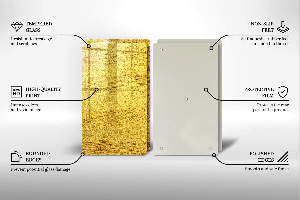 Főzőlap védő üveglap Sárga absztrakció