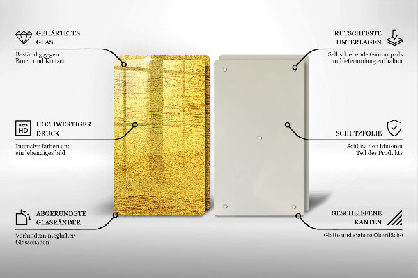 Főzőlap védő üveglap Sárga absztrakció