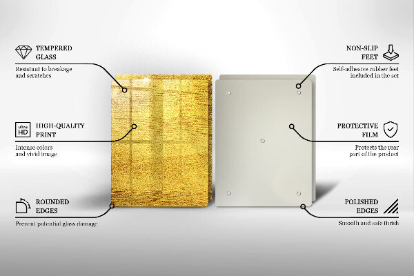 Főzőlap védő üveglap Sárga absztrakció