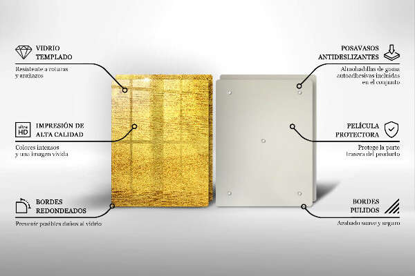 Főzőlap védő üveglap Sárga absztrakció