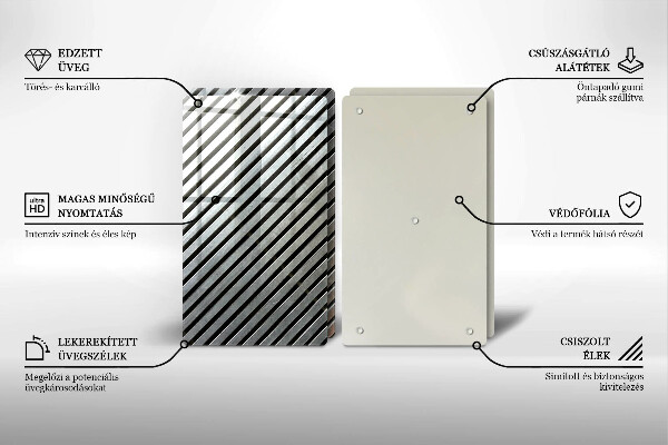 Főzőlap védő üveglap Fém vonalak